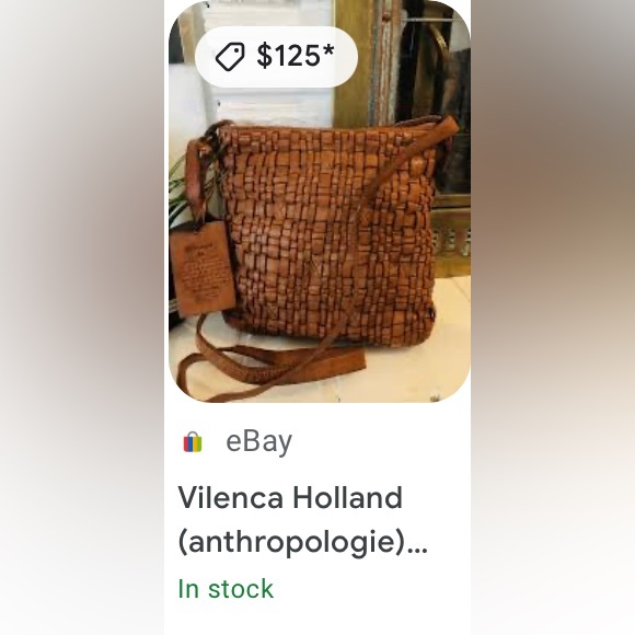 Anthropologie Vilenca Holland weaved Leather Crossbody Tote Cognac - Picture 11 of 11